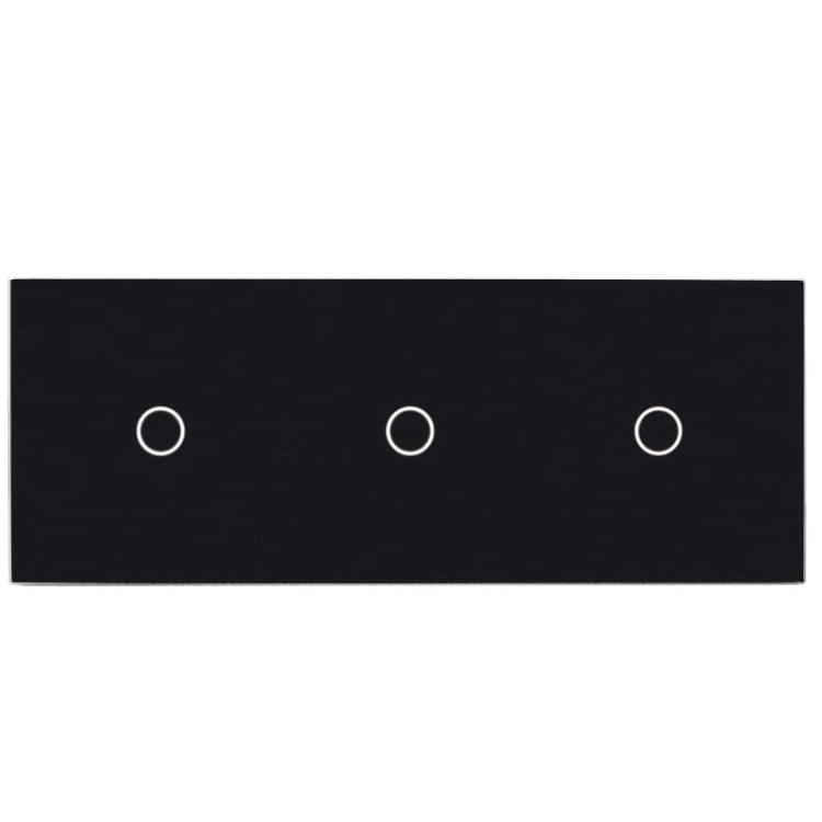 Afdekraam Touchpaneel Drievoudig 1+1+1 Glas Zwart
