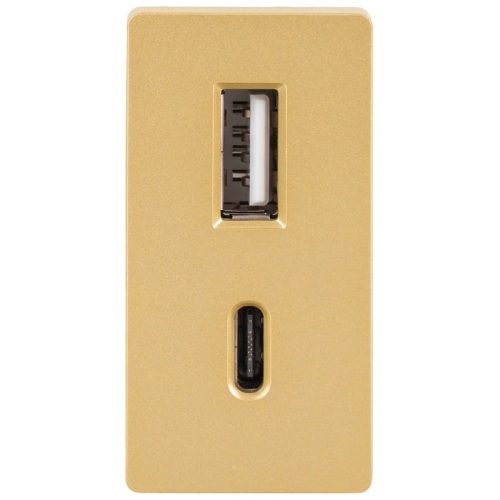 Module Snelle Dubbele USB-Lader Type A+C 20 WAT Goud Voor Afdekramen MIUUN