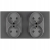 Dubbel Glazen Stopcontact Grijs Set Tweevoudig Afdekraam En 2 X Dubbel Stopcontact MIUUN
