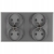 Dubbel Stopcontact Grijs Set PVC Tweevoudig Afdekraam En 2 X Dubbel Stopcontact MIUUN
