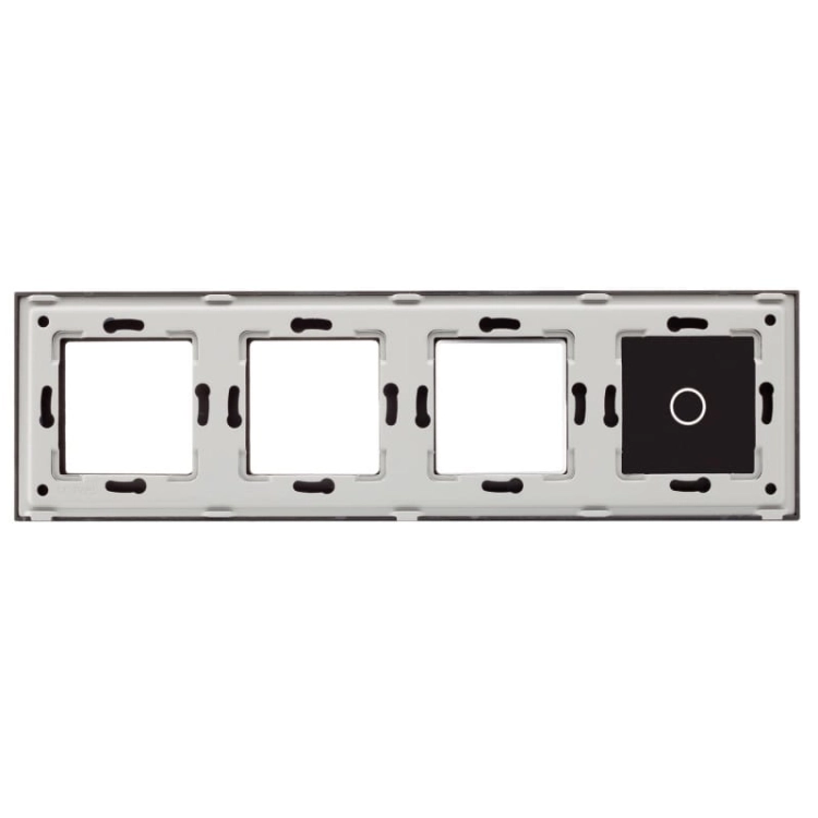 Afdekraam Touchpaneel Viervoudig 1+S+S+S Glas Zwart MIUUN
