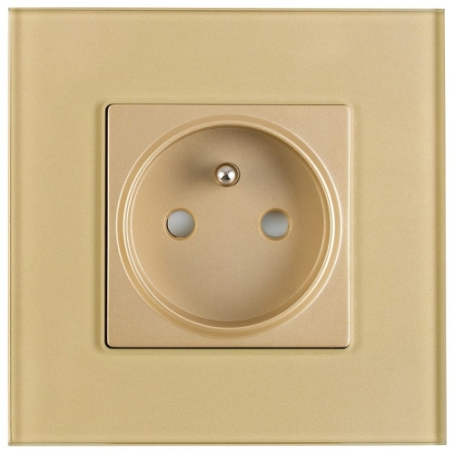 Stopcontact Glas Met Aardpen Goud MIUUN