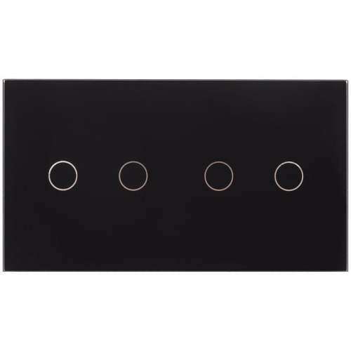 Afdekraam Touchpaneel Tweevoudig 2+2 Glas Zwart