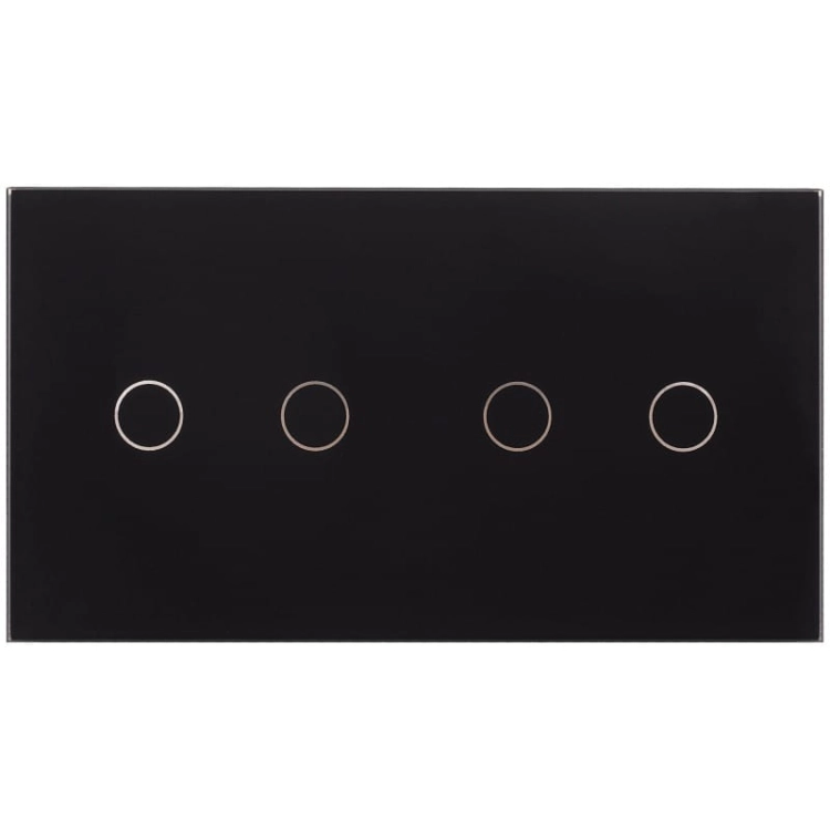 Afdekraam Touchpaneel Tweevoudig 2+2 Glas Zwart