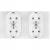 Dubbel Viervoudig Schuko-Stopcontact Glas Wit Tweevoudig Afdekraam