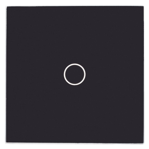 Afdekraam Touchpaneel Enkelvoudig Glas Zwart Voor Module Enkele Schakelaar