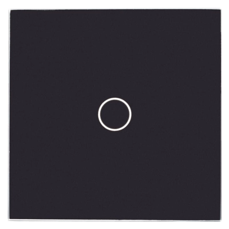Afdekraam Touchpaneel Enkelvoudig Glas Zwart Voor Module Enkele Schakelaar
