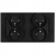 Dubbel Stopcontact Zwart Set PVC Tweevoudig Afdekraam En 2 X Dubbel Stopcontact MIUUN